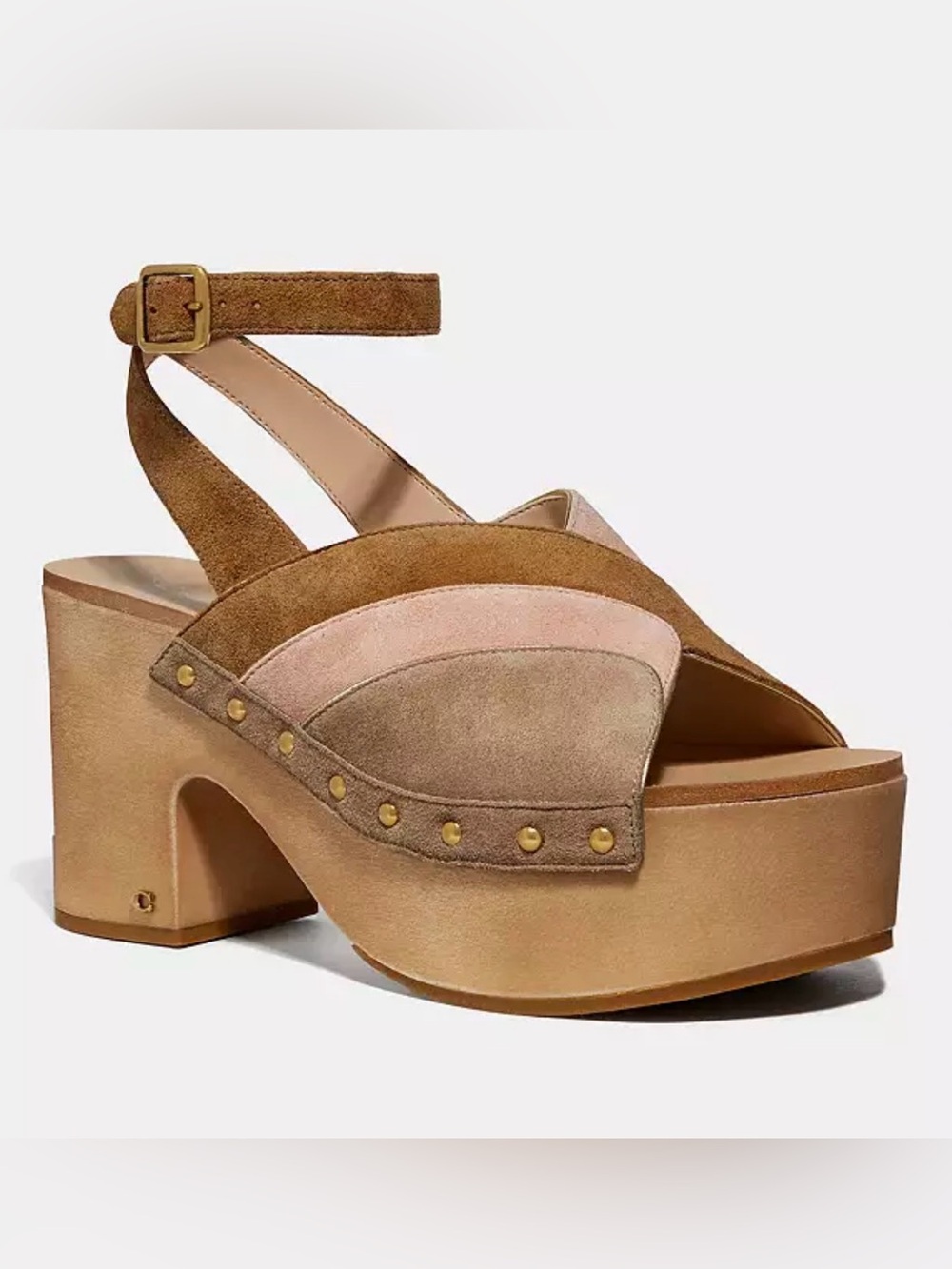 Coach Nettie Two-Tone Suede Platform Sandal